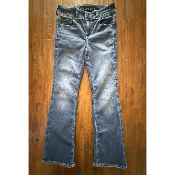 American Eagle Outfitters Denim - American Eagle Kick Boot Jeans Womens 4 Short Y2K Flare Stretch Denim